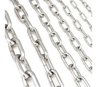 Cadena Acero Inox Cadena de acero inoxidable 304 1 metro, ,2-4,0mm diámetro, cadena eslabones largos/elevación corta, encuadernación soldada for industria mascotas(3.5mm (Short ring))