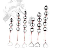 Cadena anal de cuentas anales con 3/4/5 bolas, tapón anal de metal, tapón anal con bucle de retorno, estimulación de próstata, masturbador anal, juguete sexual fetiche para hombres y mujeres(Ø25mm-5 K
