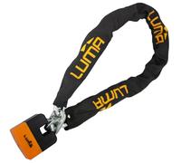 Cadena antirrobo LUMA 28 CHAIN - Cadena de seguridad en acero endurecido con llave reversible - Resistente al impacto, protección contra vandalismo y clima para motos y bicicletas.. (Naranja, 170 cm)