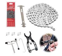 Cadena Bicicleta 6 7 8 Velocidades 116 Eslabones, Cadena de Bicicleta con Herramientas Incluidas, Cadena Bici 1/2 x 3/32 Pulgadas, Repuesto Universal Para Montaña Carretera y Plegable