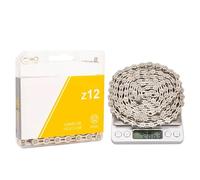 Cadena Bicicleta Cadena de 12 velocidades for bicicleta de montaña y carretera, corriente de 12 V, eslabón perdido, bloqueo de potencia de 12 velocidades, 126 eslabones for sistema K7.(Silver-SL)