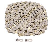 CADENA BICICLETA DE CARRETERA MOUNTAIN BIKE 13 VELOCIDADES SX13L PARA BICICLETA DE MONTAÑA Y CARRETERA 126 ESLABONES ORO PLATA