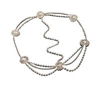 Cadena cabeza Women Rhinestones Head Chain Hair Accessories for Bridal and Girls Belly Dance Wedding(Gold)