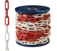 Cadena - cadena de plástico bicolor de 6 mm, rollo de 25 metros, ideal para diversas aplicaciones y manualidades.