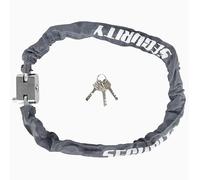 Cadena Candado pitón para Motos, Bicicletas, Scooter, patinetes, puertas, portones de 1m Metro blindada forrada en tela antirrobo de lona antirayones (Gris)
