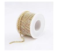 Cadena cerrada de cristales de imitación, Adorno de cadena de copa con cristales de estrás multicolor de 1,5 a 4,5 mm(Color 4,10YARDS-3.5MM)