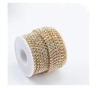 Cadena cerrada de cristales de imitación, Cadena de diamantes de imitación de cristal de 10 yardas for coser y pegar en ropa, accesorios de bricolaje y decoración de prendas.(Color 3,10YARDS-2MM)