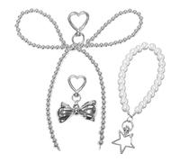 Cadena Cole De Cuentas De Lazo De 2 Piezas, Cadena Cole De Cuentas De Estrella De 1 Pieza, Cole De Decoración De Llaves, Cole De Bolso para Niñas, Cole De Teléfono Celular De Moda