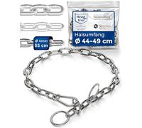 Cadena combinada de acero inoxidable para perros -original con parada de tracción - Cadena de acero inoxidable para perros - 4 mm de grosor - Longitud 55 cm - Collar para perros con límite de tracción