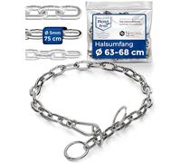Cadena combinada de acero inoxidable para perros -original con parada de tracción - Cadena de acero inoxidable para perros - 5 mm de grosor - Longitud 75 cm - Collar para perros con límite de tracción