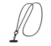 Cadena cruzada de metal para teléfono con clip giratorio de 360 grados y correa ajustable de 120 cm para llevar las manos libres del teléfono