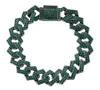 Cadena cubana geométrica colgante de aro con acento de cristal, joyería urbana contemporánea, regalo, 18 inch/45 CM