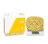 Cadena de 12 velocidades for bicicleta montaña y carretera, corriente V, eslabón perdido, bloqueo potencia, 126 eslabones for sistema K7(Gold-SL)