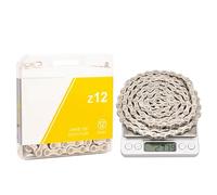 Cadena de 12 velocidades for bicicleta montaña y carretera, corriente V, eslabón perdido, bloqueo potencia, 126 eslabones for sistema K7(Silver)