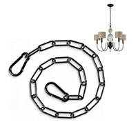 Cadena de acero 1 metro negra para puertas y cerramientos, cadena metálica de seguridad resistente 3.01334MM para hogar, oficina y espacios comerciales