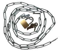 Cadena de acero con candado - Cadena robusta con candado + 3 llaves - Longitud a elegir 50, 75, 100, 150, 200 cm - Cierre y bloqueo - Hogar y taller