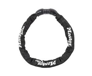 Cadena de acero endurecido de 3 pies de largo x 8 mm de diámetro con cerradura de combinación reajustable integrada