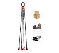 Cadena de acero G80 de 4 hebras, cadena de elevación de grúa, cadena forestal 4T, cinta de elevación con gancho, cadena de alta resistencia, gran capacidad de carga para máquinas, fábricas, almacenes