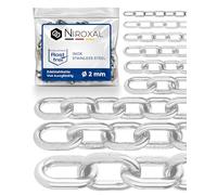 Cadena de acero inoxidable A4 de eslabón corto DIN 766 / DIN 5685 - 2mm x 0,25 m - 1 unidad - para suspensiones pesadas