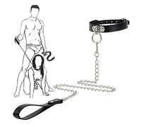 ̣ σ Cadena de Acero Inoxidable Collar de Cuero para Mascotas, de Moda y Duradero, sensación cómoda para Mascotas, Regalo