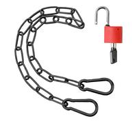 Cadena de acero inoxidable con mosquetón, cadena de acero inoxidable de 51 cm con candado, adecuada para establos de caballos, jaulas de mascotas, sillas colgantes y macetas colgantes (negro)