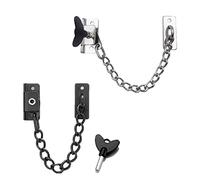 Cadena de acero inoxidable para puertas, Cadena de seguridad for puerta con cerrojo, acero inoxidable, plateado y negro(Black)