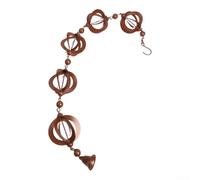 Cadena de agua de lluvia decorativa para exteriores con campanas de metal para una guía eficiente del agua de lluvia y una mejor apariencia de jardín, tamaño 108 cm