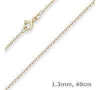 Cadena De Ancla De 1,3Mm Con Diamantes Collar De Oro Amarillo De 585 40Cm