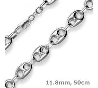 Cadena De Ancla De Barco De 11,8 Mm Collar De 50 Cm De Plata 925 Rodinada
