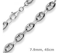 Cadena De Ancla De Barco De 7,9 Mm Collar De 925 Plata Rodinada 45 Cm