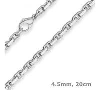 Cadena De Ancla De Pulsera De 4,5 Mm Con Diamantes Joyas De 925 Plata 20 Cm