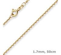 Cadena De Ancla Diamantada 1,7Mm Collar De Oro Amarillo 333 50Cm