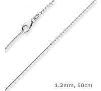 Cadena De Ancla Plana De 1,2Mm Collar De Oro De 585 Oro Blanco 50Cm