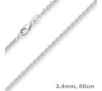 Cadena De Anclaje Redonda De 2,4 Mm, Collar De Plata De 925, Collar De 60 Cm