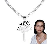 Cadena de árbol genealógico | Joyería de moda, accesorio de moda unisex, diseño de árbol de acero inoxidable para usted con un colgante, esta cadena de árbol muestra una textura brillante