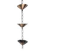 Cadena de atrapador de lluvia, boquilla decorativa rústica para canalones, cadenas de jardín conectables, atrapador de 3.3 pies para decoración de patio, fuente de agua al aire libre