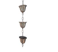 Cadena de atrapador de lluvia, boquilla decorativa rústica para canalones, cadenas de jardín conectables, atrapador de 3.3 pies para decoración de patio, fuente de agua al aire libre