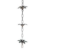 Cadena de atrapador de lluvia, boquilla decorativa rústica para canalones, cadenas de jardín conectables, atrapador de 3.3 pies para decoración de patio, fuente de agua al aire libre