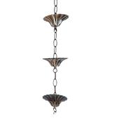 Cadena de atrapador de lluvia, boquilla decorativa rústica para canalones, cadenas de jardín conectables, atrapador de 3.3 pies para decoración de patio, fuente de agua al aire libre