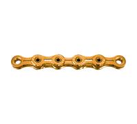 Cadena de bicicleta 11v. kmc x11sl ti-n oro 118m con cierre rápido.