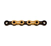 Cadena de bicicleta 11v. kmc x11sl ti-n oro/negro/118m con cierre rápido.