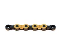 Cadena de bicicleta 12v. kmc x12 ti-n oro/negro 126m con cierre rápido