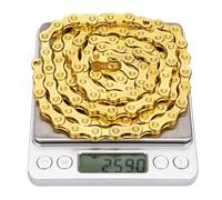 cadena de bicicleta Cadena de 11 velocidades for bicicleta carretera, s, 22, 33, ligera, 116 eslabones, eslabón maestro, corriente faltante para reparación de bicicletas(11s Gold 259g)