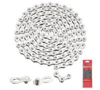 Cadena de bicicleta de 9 velocidades, 116 eslabones, compatible con MTB y bicicletas de carretera