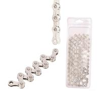 Cadena de bicicleta de aleación de acero de 6 a 11 velocidades para bicicletas de carretera MTB, eje interior reforzado, pasadores y rodillos, pedaleo suave, precortado, 114 o 116 eslabones (11