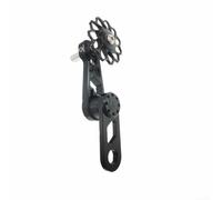 Cadena de bicicleta de aleación de aluminio Tensir para bicicletas plegables de una sola velocidad, ligero para con polea flotante y ajuste de resorte para MTB (negro)
