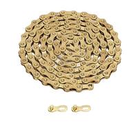 Cadena De Bicicleta De Montaña, Cadena De Acero Dorada 116 Eslabones, 11 Velocidades - Durabilidad Superior, Resistencia Al Óxido Para Ciclistas De Carretera Y Montaña