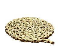 Cadena de bicicleta de una sola velocidad, 8/9/10, galvanizada, resistente a la oxidación y plegable, color dorado variable.(8 speed)