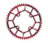 Cadena de Bicicleta Duradera Plato de Cadena Guía de Cadena Rueda Sprocket Redondo de Bicicleta Diseño Narrow Wide Que Evita Caídas Adecuada para, Rojo 52T