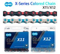 Cadena KMC para Bicicleta de Montaña, 11/12 Velocidades, X11 X12, Color Rojo y Negro, 118/126 Eslabones, Repuestos para Ciclismo 12 Speed Red Black